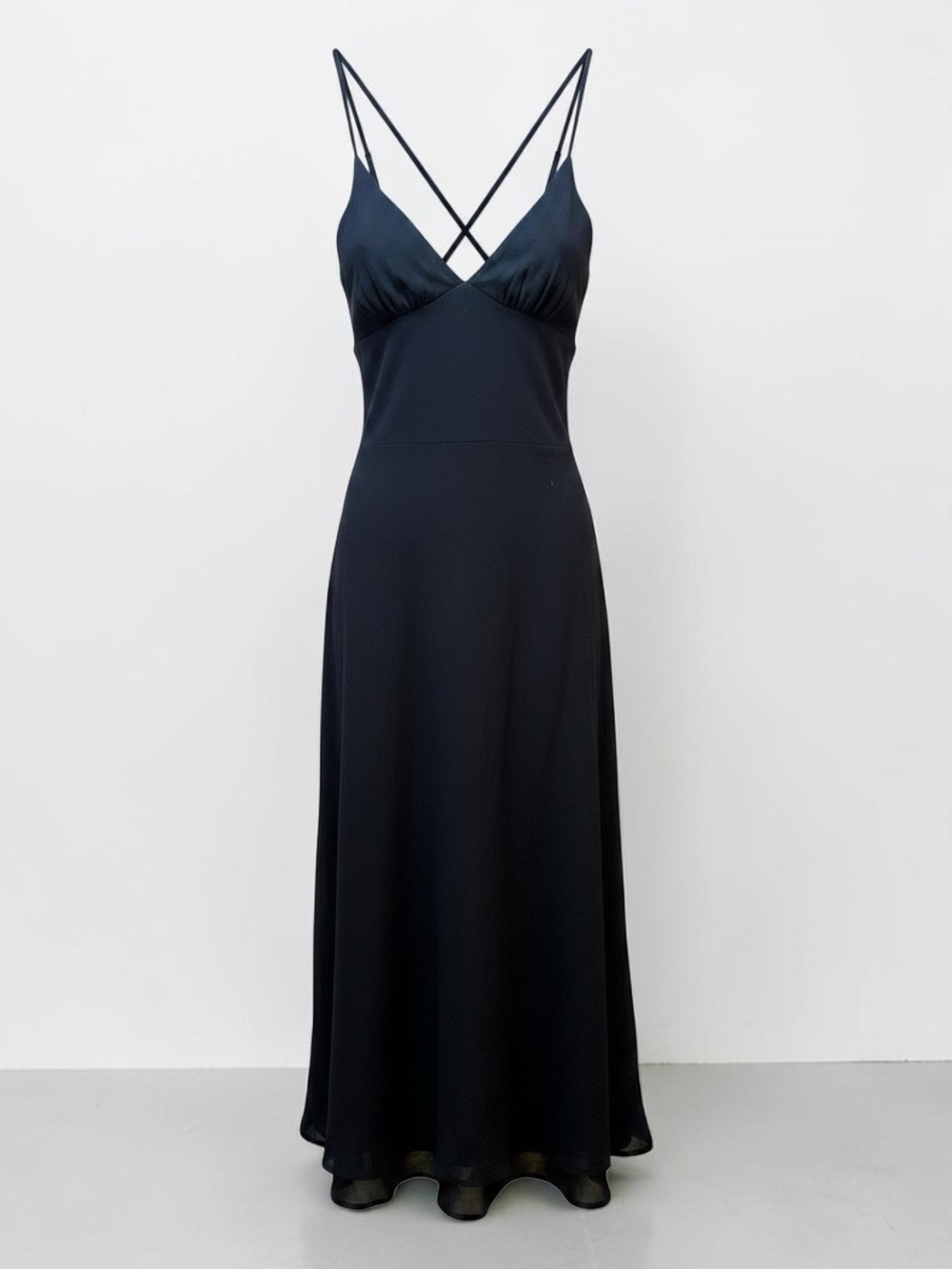 Reformation Navy Pia Midi Dress